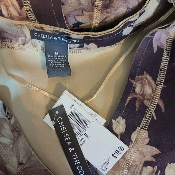 SWEATER SALE 3/$30 Chelsea & Theodore Floral Open Front Cardigan Size Medium - Picture 6 of 7